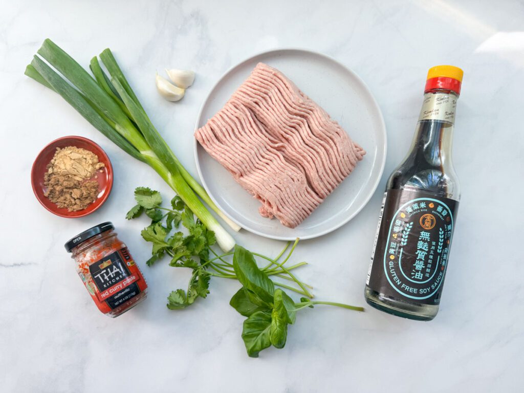 thai red curry meatball soup ingredients (meatball ingredients)