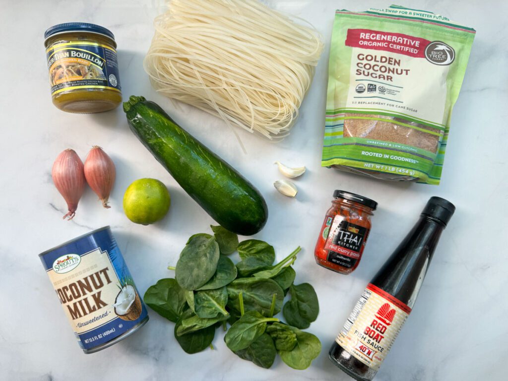 Thai Red Curry Meatball Soup (soup ingredients)